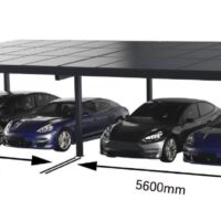 Aluminium Solarcarport für 4 Fahrzeuge