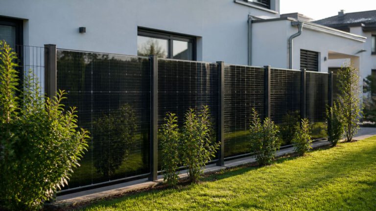 Solarzaun im Garten (Symbolbild)